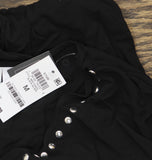 Bar III Womens Tell Me About It Stud Cover-Up Romper MBST24833 Black / Silver M