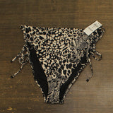 Bar III Womens Printed High-Waisted Lace Up Bikini Bottoms Black Multi XL