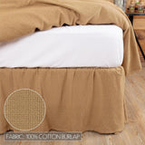 VHC Brands Burlap Ruffled King Bed Skirt 29598 Beige Brown King