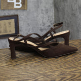 A New Day Veera Slingback Heels Faux Suede 94646931 Brown 6.5M