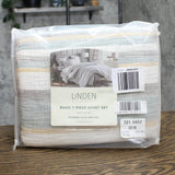 Linden Raine Cotton 3-pc. Duvet Cover Set Abyss Green King / Cal King
