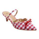Wild Fable Womens Lysandra Gingham Eyelet Kitten Heels 92611147 Red Plaid 6M