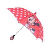 Disney Kids Girls Minnie Mouse Stick Umbrella with Clamshell Handle Red 21"