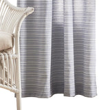 CHF Semi-Sheer Cargo Stripe Grommet Window Curtain Panels Blue 50" x 84"