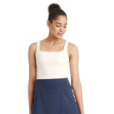 All In Motion Light Support Rib Squareneck Cropped Sports Bra Cream Off White XL