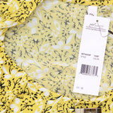 Ny Collection Plus Size Top with Short Balloon Sleeves Yellow Black Floral 3X