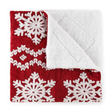 North Pole Trading Co. Faux Mink To Sherpa Reversible Throw Red / White 50 x 60