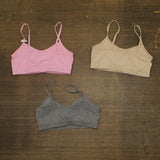 Maidenform Girls Cropped Padded Seamless Bra Gray Multi M
