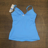 Anne Cole Sale Twist Front Underwire Tankini Swim Top Arctic Blue 32DD/34D