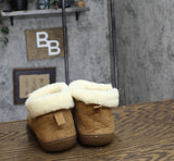 Rockdove Womens Plush Faux Fur Collar Bootie Slippers 68238f63aa91b Brown 6M