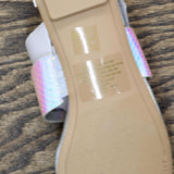 DKNY Women's Footwear Isha Flat Sandal K4169795 Silver Iridescent Halcott 6.5M