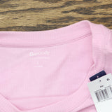 Gap Body Womens Ribbed Short-Sleeve Pajama Sleep Shirt Butterfly Pink L