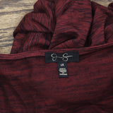 Jessica Simpson Womens French Terry Marled Ruched Bodycon Dress Red Multi 1X