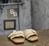 Universal Thread Womens Linda Raffia Buckle Slide Sandals 92611942 Tan Brown 11M