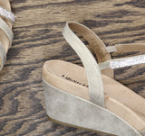 Lifestride Womens Miami Wedge Sandal J3855S1 Platino Gold 9W