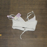 Wild Fable Women's Lace-Up Longline Bikini Top W926WZ White 2XS