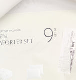 Hallmart Collectibles Goranna 9-Piece Comforter Set 89992 White Queen