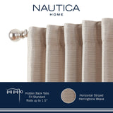 Nautica Robin Thermal Woven Window Curtain Panel Pair Natural Brown 52x63