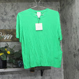 Calvin Klein Gauge Short-Sleeve Lightweight Viscose Sweater Blossom Green XL