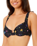 Salt + Cove Juniors Floral-Print Scoop-Neck Bikini Top Floral Bouquet Black XL