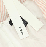 Aqua Womens Stripe Poplin Front Tie Mini Dress S2098D-2BL Rose Pink / White M