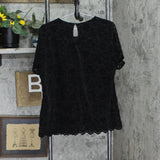Teddi Rose Womens Lacy Lined Keyhole Top 1753860 Black 2XL