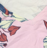 Motherhood Maternity V-Neck Side-Ruched Maternity Tee, Short Sleeve Pink Multi S