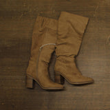 Universal Thread Womens Junie Boots Ruched Faux Suede 94568670 Brown 6M