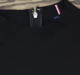 Tommy Hilfiger Womens Mock Neck Ruffled Long Sleeve Cocktail Midi Dress Black 12