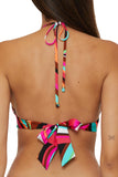 Trina Turk Womens Padded Swoop Reversible Bikini Swim Top 3673155 Pink Multi 8