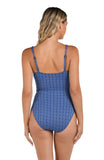 La Blanca Island Goddess Charmed Coast One Piece Swimsuit Chambray Blue 12