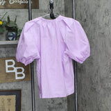 Who What Wear Women's Puff Elbow Sleeve Shell Blouse 84201887 Purple L