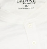 Galaxy Slim Fit Short Sleeve Henley Tee with 3-Button Placket White XL