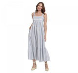 London Times Women's Smocked Back Maxi Dress T6850P