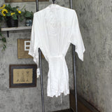 Linea Donatella Womens Bride Satin Wrap Robe BDS091 White XL