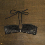 Significant Other Womens Niah Embellished Bikini Top SN2414T-F1 Charcoal Gray 10