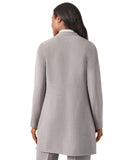 Kasper Womens Draped Open Front Jacket 10909049 Pebble GRay XL