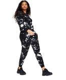 Jenni Womens Solid Sherpa Pajama Top 100154919MS Tie-Dye Black L