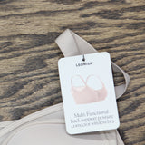 Leonisa Back Support Posture Corrector Wireless Sports Bra Beige Brown 36C