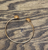 Fashion Open Cuff Bypass Bangle Stone Cluster 3 Pack Bracelets Gold Multi 2.75"