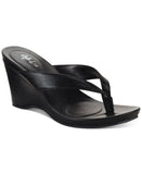 Style & Co. Womens Chicklet Wedge Thong Sandals CHICKLETPR Black 6.5M