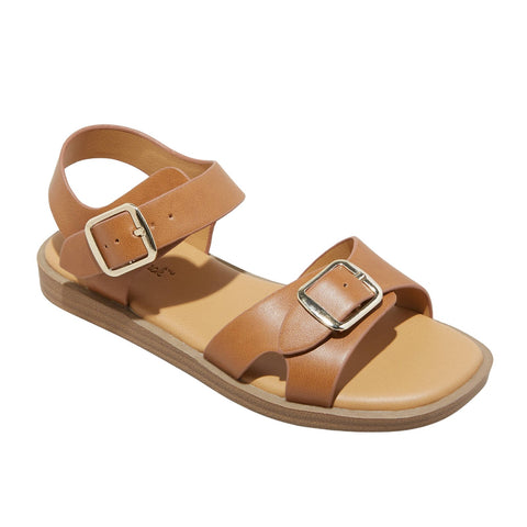 Cat & Jack Girls Shawna Ankle Strap Sandals 89254275 Cognac Brown 1
