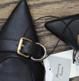 A New Day Womens Valentina Pointed Toe Buckle Ballet Flats 94462481 Black 8M
