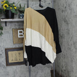 Inc Colorblocked Shirttail-Hem Sweater Black Brown Multi 4X