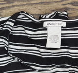 Unedited by Teeze Me Juniors Knit Striped A-Line Dress Black Striped Multi XS