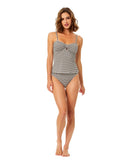 Cece Womens Keyhole Over the Shoulder Tankini Top 26CC207CT Black / White S