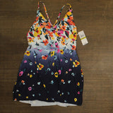 Anne Cole Womens Floral-Print Swimdress One Piece Swimsuit Multi Blue 14