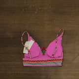 Salt + Cove Juniors Front-Tab Midkini Top Bikini Swim 807145 Pink Multi S