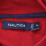 Nautica Mens Pullover 1/4 Zip Rugby Heavy Duty Shirt Red / Navy Blue XL