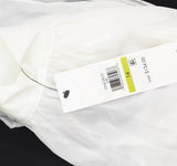 Calvin Klein Neck Chiffon Waist Tie Sash Crepe Skirted Dress Cream / Black 14